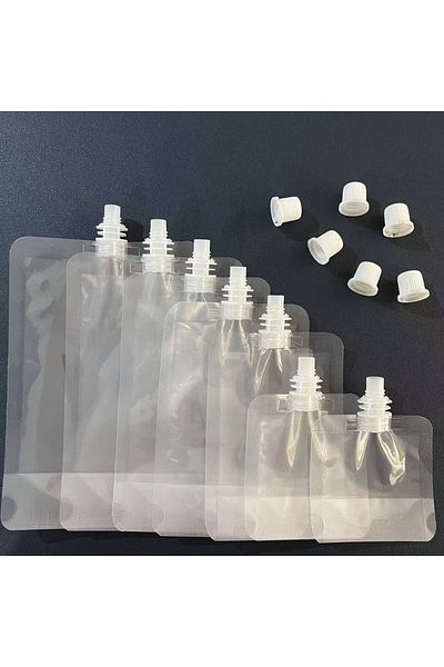 Choice 250ml 10Pcs 0.86Dia Stand Up Plastic Drink Bag Packaging Spout Pouch DIY Beverage Liquid Juice Milk