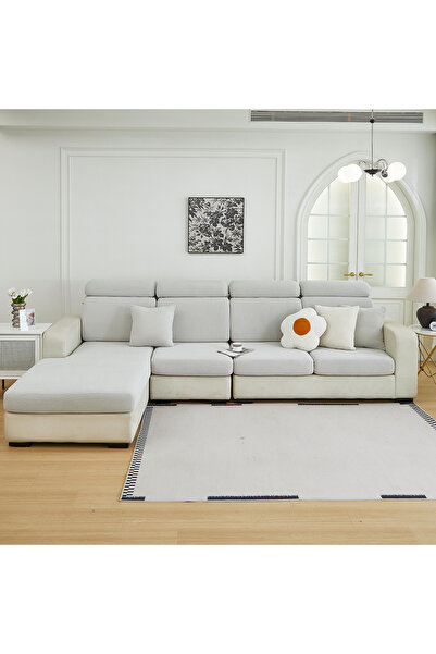 Choice غطاء وسادة خلفي رمادي فاتح، جديد، متعدد الاستخدامات، مناسب لجميع الفصول، قبعات أريكة بلون واحد، قماش جاكار، شامل كليًا