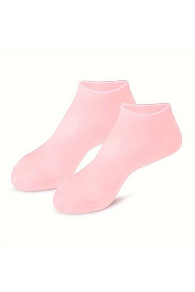 Choice 2PC-Pink Silicone Moisturizing Foot Socks, 2 Pack, for Dry and Cracked Feet - with Body Lotion Sooth