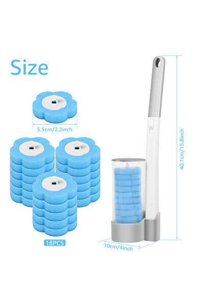 Choice فرشاة حمام رمادية 18 رأسًا 18/36 قطعة مع مجموعات رأس بديلة للاستخدام م...