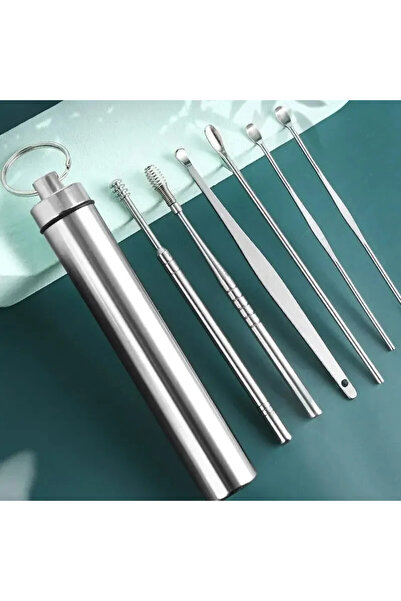 Choice مجموعة من ست قطع من أعواد تنظيف الأذن الفضية، أعواد تنظيف الأذن، مريحة...