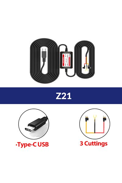 E-ACE Type-C E-ACE 3.5 Meters Buck Line for Dash Camera Kit Reaview Mirror Rear Camera Adapter Mini USB Ca