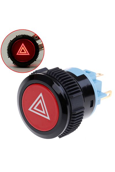 Choice One Size 22mm Red Led Emergency Warning Flash Light Push Button Self-locking Switch