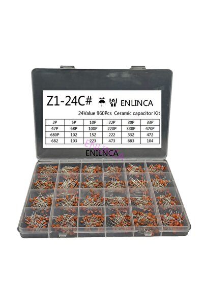 Choice56 مجموعة مكونة من 960 قطعة من المكثفات السيراميكية، 2PF-0.1UF، 50V