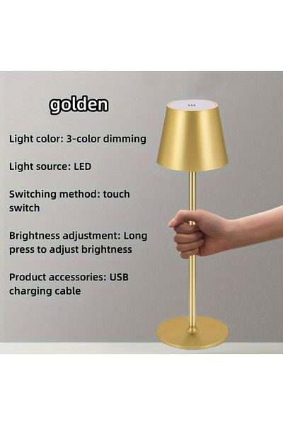 Choice Gold Rechargeable Table Lamp Touch Sensor Led Desktop Night Light Wireless Reading Lamp For Hotel Ba