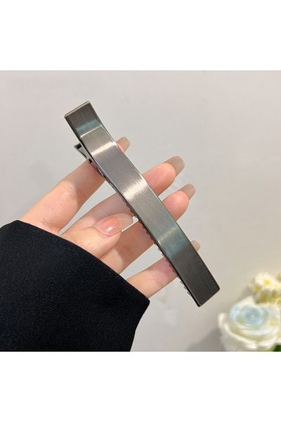 Choice Black 1pc Korean Style Simple Metal Single Line Grab Clip Women Simple Fashion Duckbill Clip Exquisi