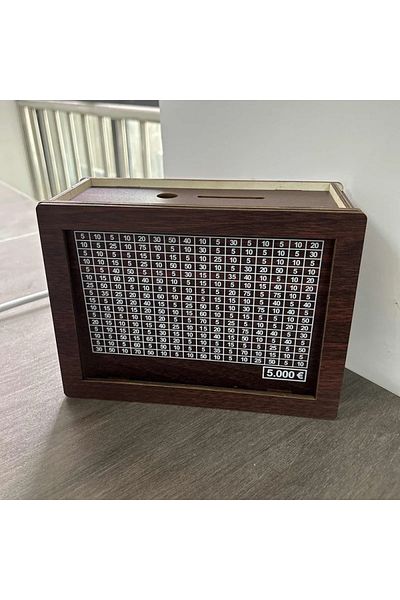 Choice EUR 5000 1000/3000/5000/10000 Euro Money Box Wooden Money Box Reusable with Savings Target and Numbe