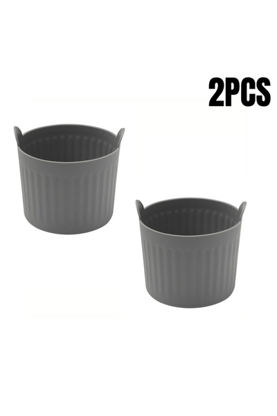 Choice رمادي قطعتان/أربع قطع من قوالب الخبز المصنوعة من السيليكون للقلي الهوا...