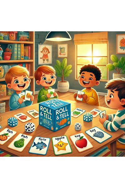 Smart Roll And Tell Fun Storytelling Dice Game For Kids, Enhances Creativity, Language & Imagination