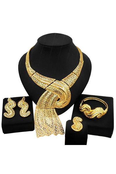 Choice 45cm resizable H0029 Hot Selling Fashion Jewelry Set Necklace Earring Bracelet Set Elegant Luxury La