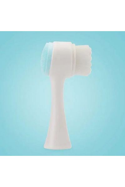 Choice blue Wholesale 3D Bilateral Silicone Facial Cleanser Manual Massage Facial Brush Soft Bristles Silic
