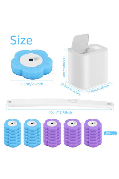 Choice فرشاة حمام بيضاء 30 رأسًا 18/36 قطعة مع مجموعات رأس بديلة للاستخدام مر...