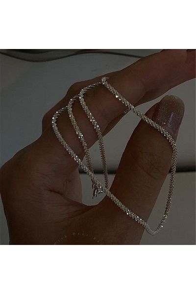 Choice Choker 2022 Trend Sparkling Silver Color Choker Necklace for Women Elegant Clavicle Chain Necklace P