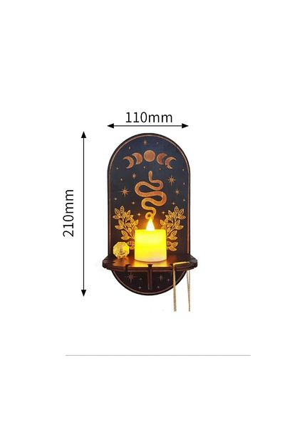 Choice 1PC-Snake Wall Shelf Stone Wall Shelf Hand Wooden Display Stand Hanging Candle Holder Wall Decor She