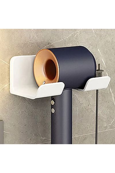Choice 1PC Wall mounted hair dryer bracket, non perforated hair dryer bracket, hair dryer storage rack, whi