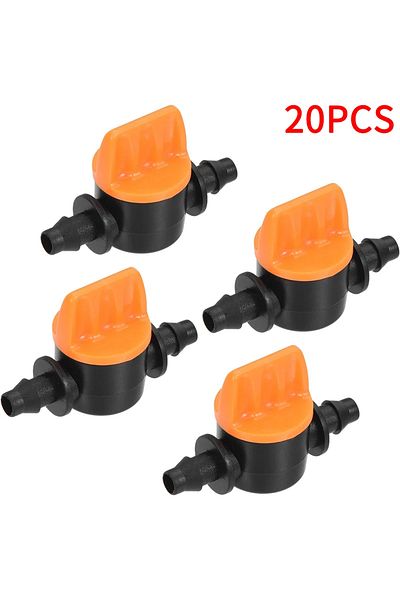Choice 20Pcs Hose Valve Garden Tap Connectors for Drip Irrigation System, 4/7mm Water Flow Control Fittings