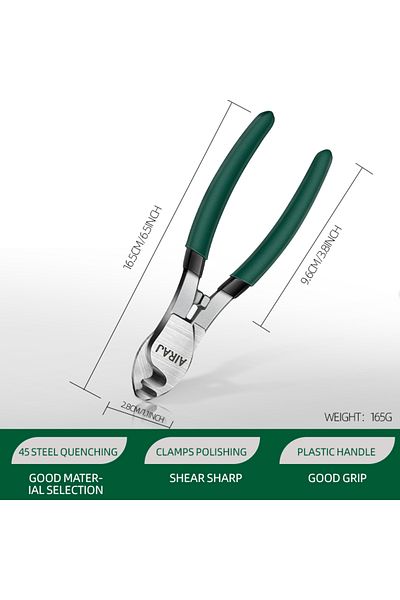AIRAJ Cable Cutter 2666 AIRAJ Cable Scissors , Industrial Grade Wire Cutting Pliers , Electrician Specific