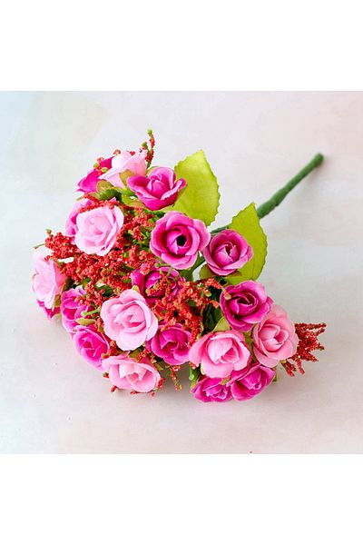 Choice Rose Red 1 Bouquet Rose Artificial Flower Bouquet 21 Heads 7 Branches Small Artificial Bouquet Flowe