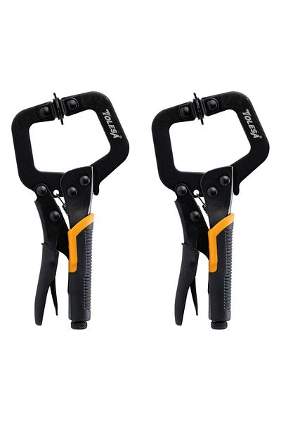 TOLESA 11 Inch 9”/11” Adjustable Metal Face Clamp 2pcs C Clamp For Woodworking Welding Repairs And P