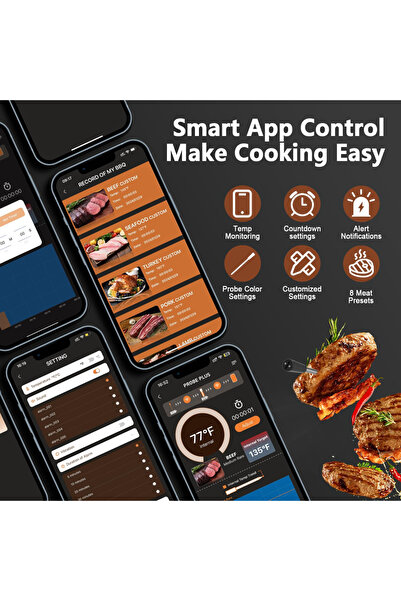 Choice 2 probes Outdoor, home food thermometer with 2 probe with repeater Barbecue thermometer Meat food th