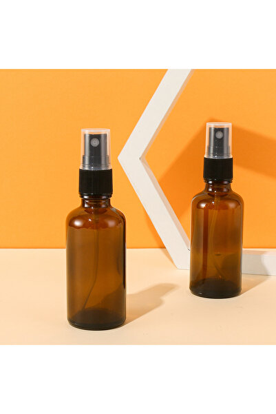 Choice مجموعة زجاجات رذاذ زجاجية صغيرة فارغة من العنبر سعة 50 مل، مكونة من قط...