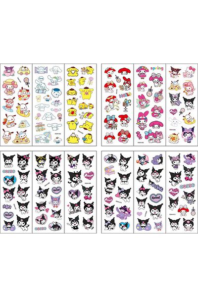 Choice 1 12pcs Kawaii Sanrio Kuromi Bubble Stickers My Melody Three Dimensional Puffy Bulk 3d Stickers Car.