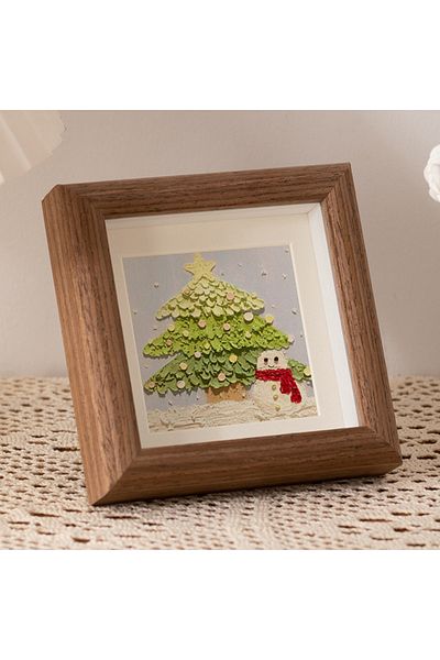 Choice 4inch brown Oil painting stick picture frame pendulum table mini square hollow picture frame Wooden