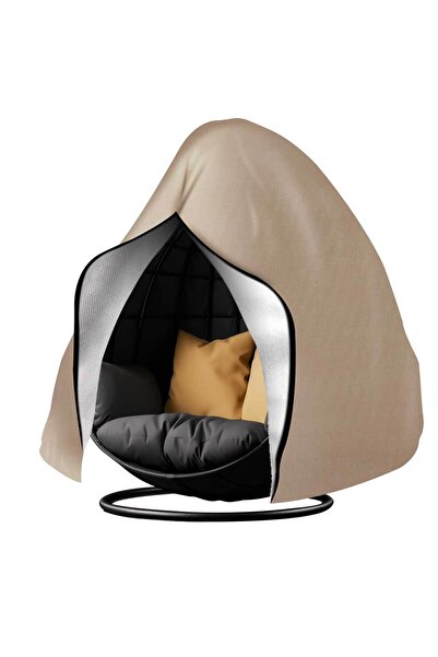 Choice غطاء كرسي بيضاوي معلق مقاوم للماء للفناء، لون كاكي 230×200 سم، غطاء كر...