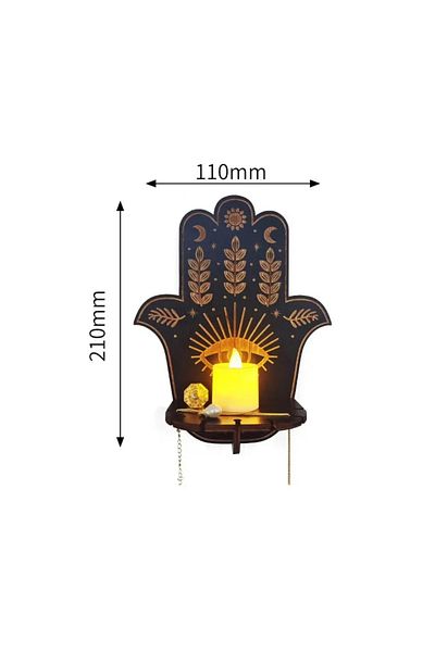 Choice 1PC-Palm Wall Shelf Stone Wall Shelf Hand Wooden Display Stand Hanging Candle Holder Wall Decor Shel