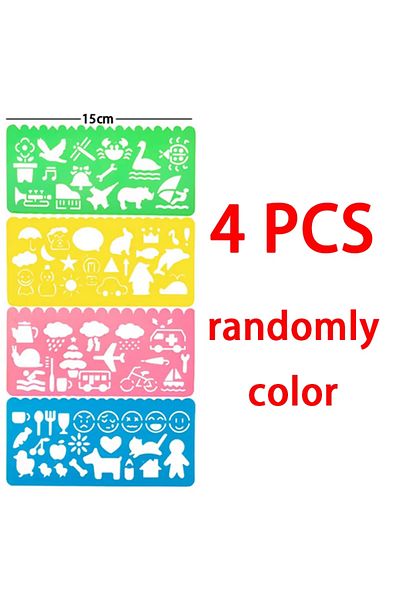 Choice 4pcs Animal Geometry Art Multifunctional Hollow Rulers Drafting Tools School Painting Supplies Offic