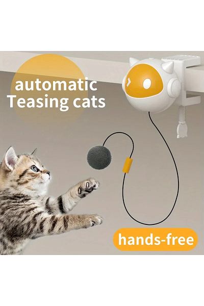 Choice White Yellow New Interactive Cat Toys Electric Cat Balls Pet Toys Can Be Raised and Lowered Hair Bal