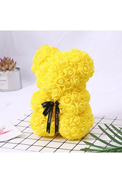 Choice دب الورد الأصفر الرومانسي لعيد الحب، دب الورد الأبدي الإبداعي، هدية عي...