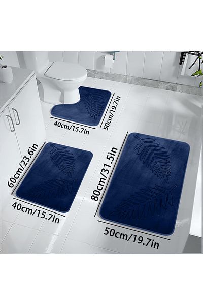 Choice 3 PCS 05 3PCS Set Bath Mats Nonslip Soft Quick Dry Bathroom Soft Rugs Water Absorption Dry Fast Bath