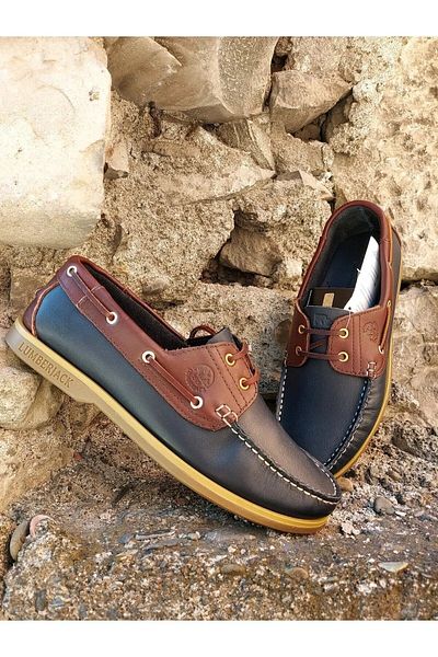 lumberjack Navigator 3FX Navy Blue Genuine Leather Men's Marine Shoes