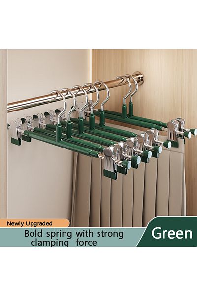 Choice DARK GREEN I KNOW 10PCS Metal Pants Hanger with Two High Strength Clips Newly Upgraded Strong Campin