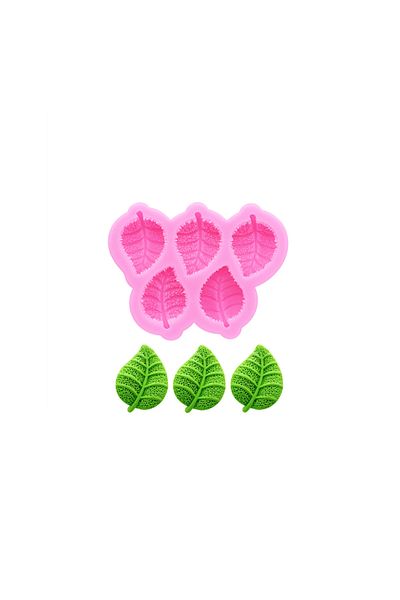 Choice Pink DIY Tropical Rainforest Turtle Back Leaf Fondant Mold Cake Baking Mini Leaf Drops Glue Silicone