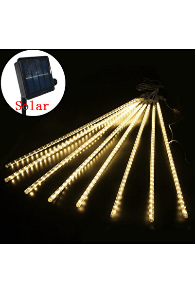 Choice سلسلة أضواء المطر النيزكي الدافئة باللون الأبيض قطعة واحدة تعمل بالطاق...