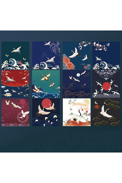 Choice DEEP BLUE 72Pcs Origami Paper Cranes Fold Origami Cranes Handmade DIY Bird Garlands for Wedding Part