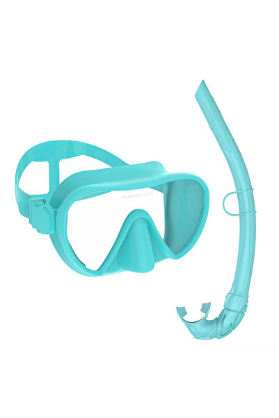 Choice قناع غوص أخضر بدون إطار، مجموعة غطس رطب، حجم داخلي منخفض، سيليكون ناعم...