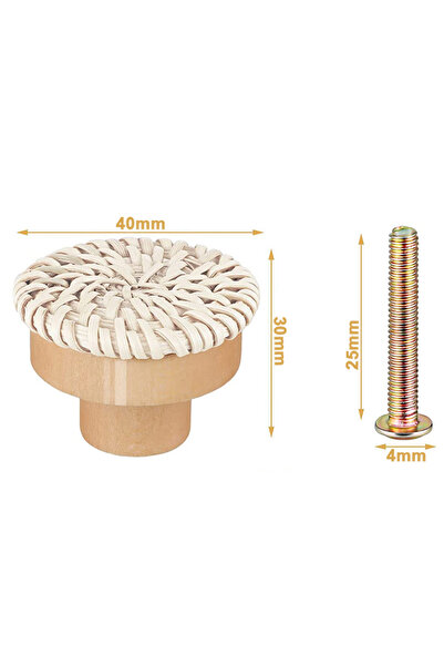 Choice7 قطعة واحدة بيج، من 1 إلى 24 قطعة، مقابض خشبية دائرية مصنوعة يدويًا من...