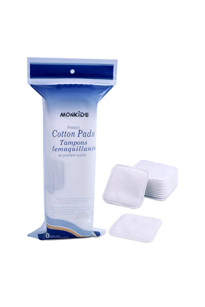 Choice white 100pcs soft and breathable square makeup remover pads double-sid...