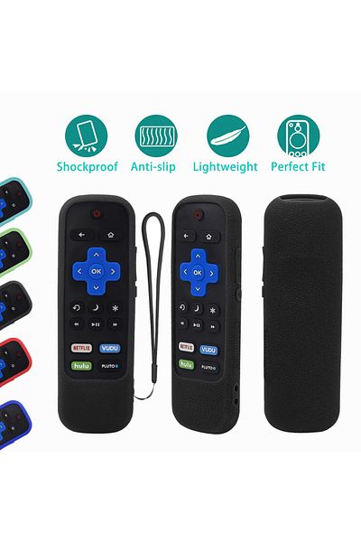 hononjo جراب حماية أسود مناسب لجهاز التحكم عن بعد TCL Roku TV Steaming Stick 3600R 3800/3900 المصنوع من السيليكون