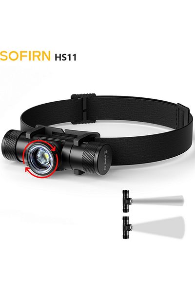 Choice 6000K NEW HS11 EDC Head Swivel Zoom Headlamp 6000K High Power Light LED USB C Rechargeable Torch Wit