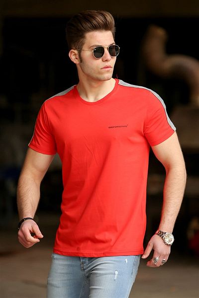Madmext Rotes Basic-T-Shirt für Herren 4513