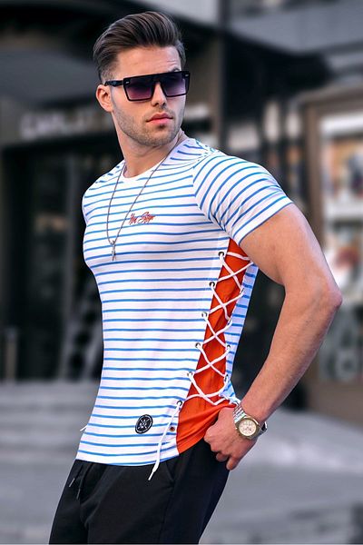 Madmext Tricou albastru Saks Tied Side 2567