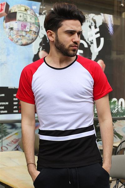 Madmext Λευκό μπλουζάκι με ρίγες 3014