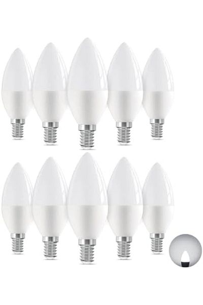 Generic Litex 10 Pcs C37 Led Candle Bulbs 8w Cool White – Non-dimmable For Chandeliers & Wall Lamps