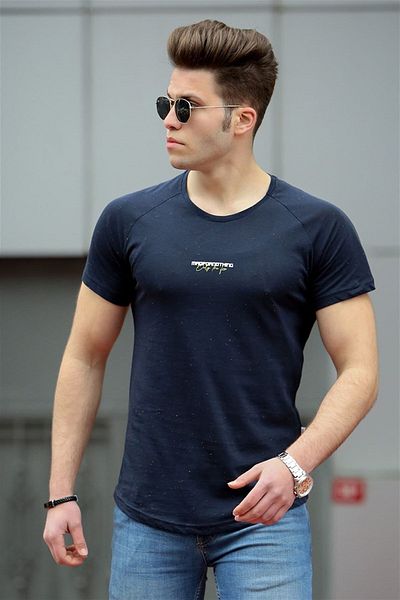 Madmext Ανδρικό μπλουζάκι Basic Navy Blue 4516