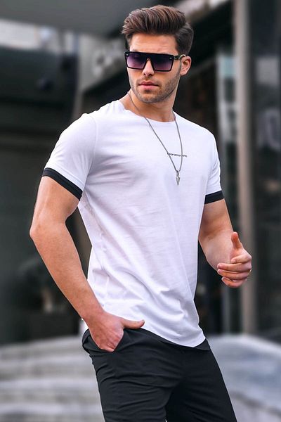 Madmext Basic Herren T-Shirt weiß 4459