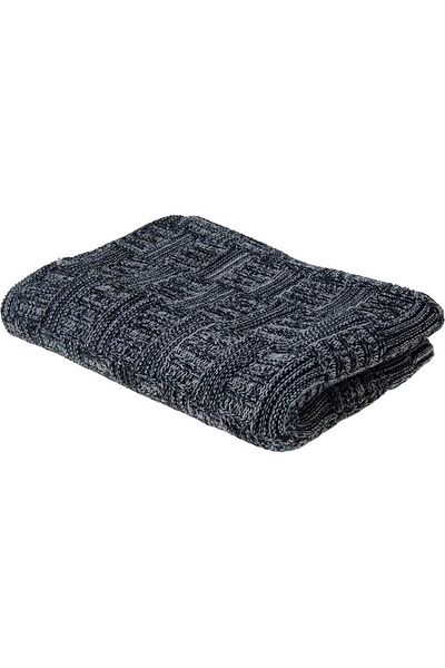 Homelux Acrylic+polyester blanket, knitted design, 130x170 cm, gray and black color